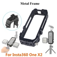 Metal Panoramic Camera Cage for Insta360 ONE X2  Rig Housing Frame Magnetic Cover Foldable Tripod Adapter Cold Shoe Mount