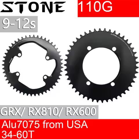 Stone Round Chainring 110BCD for Shimano Gravel GRX FC RX600 RX810 34t 36 38 40 42 44 46 58T 60T Roa