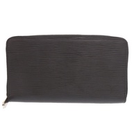 Excellent condition Louis Vuitton Zippy Organizer Epi M60632 Noir Round Zipper Long Wallet Black LV 