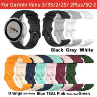 18mm / 20mm / 22mm Small grid pattern watch strap For Garmin Venu 3 3S VENU 2S 2 Plus SQ 2 Sport Smart Watch solid color silicone replacement wristband