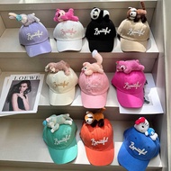[Parent-Child Activities] Zoo Cap Solid Color Curved Brim Hat Cotton Baseball Cap Candy Color Travel