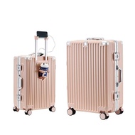 star gold 20/24 inches aluminium suitcase luggage dry wet separation liner cup holder luggage bag