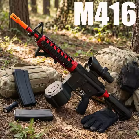 2026 New Model M416&M4 Electric Automatic Gun with 7.4V Battery and USB Charging Cable, with Magazin