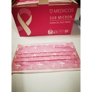 Medicos 3ply Surgical Face Mask Adult Pink Ribbon Limited Edition Made In Malaysia口罩医用