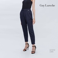 กางเกงขายาว กางเ﻿กงผู้หญิง Guy Laroche Pants กางเกงทำงานทรงสุภาพลาย Stripes สีกรม (GZ1KNV)