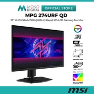 MSI 27" MPG 274URF QD UHD (3840X2160 @160HZ) RAPID IPS LCD GAMING MONITOR (0.5MS, INPUT: HDMI+ DP+ U
