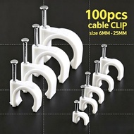 Klip Wayar U 100pcs 6-25mm | Cable Clip | Wire Clip | Nail U Clip