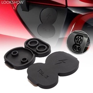 LOOKSHOW Car Charging Port Dust Protective Cover Waterproof Black Europe Plug Dust Cover For Tesla M