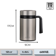EZALO Mustard Vacuum 316 And 304 Stainless Steel Mug Thermal Tea Flask Warming Cup (400/600ML)