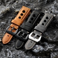 Vintage Leather Watch Strap Adaptation49MM 45MM 46MM Men's Breathable Watch Strap