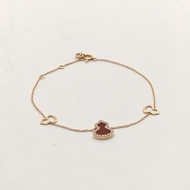 Qeelin 18K玫瑰金鑽石Wulu系列鑲鑽三葫蘆手鏈