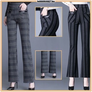 Baju Seluar Slack Ootd Panjang Kerja Pejabat Kotak Perempuan Wanita Plus Size M-4XL Mini Bootcut Pan