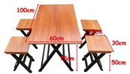 Meja Lipat dan Kursi Lipat set 1 Meja dan 4 Kursi - Full Kayu Solid