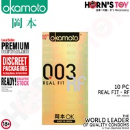(SG) Okamoto - 003 0.03 Real Fit Condoms Pack of 10s Horn's Toy Sex Condom Protector For Men and Women