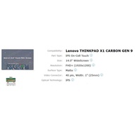 Replacement laptop screen for Lenovo THINKPAD X1 CARBON GEN 9 (FHD+ 1920x1200) (UHD+ 3840x2400)