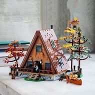 Compatible with Lego A-Shaped Cabin 21338 Forest Triangle House Cabin Villa Girl Assembled Building 