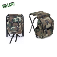 TAYLOR1 Mountaineering Backpack Chair, Foldable Sturdy Mountaineering Bag Chair, Leisure Wear-resistant High Load-bearing Large Capacity Foldable Fishing Stool Camping