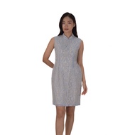 Lzzie Yvette Detachable Collar Cheongsam Dress - Blue, Navy and Pink