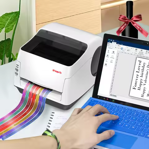 N-mark hot sale satin ribbon printing machine digital hot foil stamping printer machine polyester sa