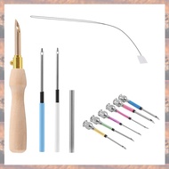 11Pcs Punch Needle Tool Kit Embroidery Stitching Punch Needle & Needle Threader Embroidery Poking To