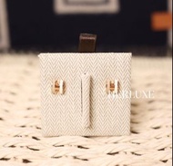 Mini pop H earrings 奶茶拼白