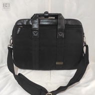 Lecaf Black Polyester Briefcase Bag Preloved