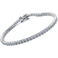 Real Moissanite Tennis Bracelet for Women | 2.1-15ct Round Cut D Color VVS1 | 18K White Gold Plated 