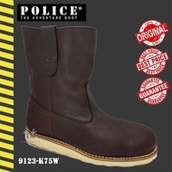 ( SIZE 6-9 ) POLICE SOFT LEATHER HEAVY DUTY HIGH CUT SAFETY BOOT / KASUT KERJA TINGGI KULIT LEMBUT L