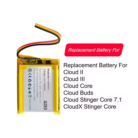 Replacement Wireless Gaming Headset Battery For HyperX CloudX Stinger Core 7.1 Cloud Core II III Bud