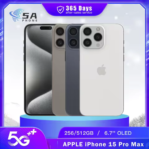 Original Apple iPhone 15 Pro Max 5G Mobile Phone Face ID 256GB/512GB NFC 48MP+12MP 120Hz 6.7'' HDR10
