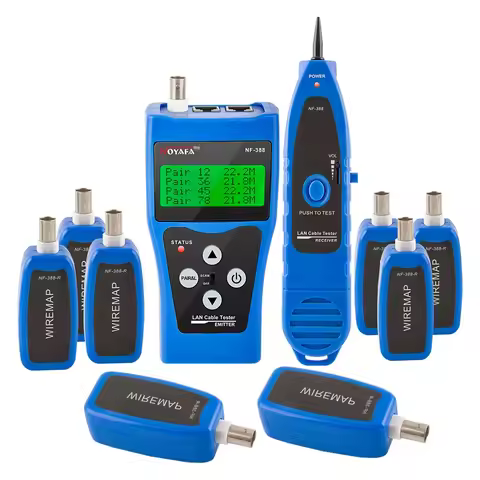 NOYAFA NF-388 Multipurpose Network LAN Phone Cable Tester 8 far-end Test jacks, hunt 5E, 6E Wire Tra