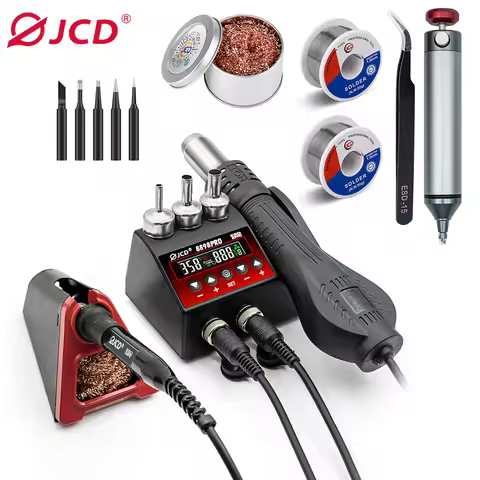 JCD New Upgrade 2 IN 1 Soldering Station LCD Digital Display 220V/110V Welding Rework Station 750W P