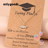 ONLYGOODS1 Pendant Necklace, Graduation Band drill Clavicle Chain, Fashion Alloy Graduation Cap Card Graduation Jewelry Students