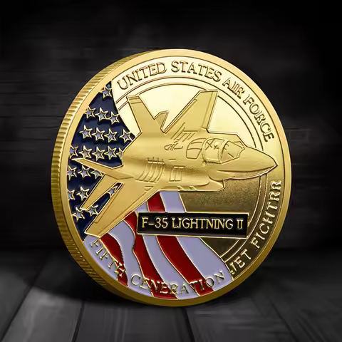 1pc US Air Force F-35 Lightning Fighter Commemorative Coin Military Fighter Jet Challenge Coin Army 