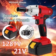 Cordless Impact Wrench Machine Set 21V Electric Drill Hammer Tool With LED Light Battery Rechargeable 128TV