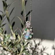 Natural Water Jelly Opal Pendant Necklace