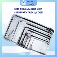 Stainless steel food tray size 32x22 - 4.8cm deep, rice tray, baking tray, dining table tray