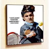 Roger Federer Tennis Framed Poster Pop Art for Decor with Motivational Quotes Printed x cmcm