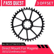 PASS QUEST-3mm Offset for Direct Mount Magene Crank, Round MTB Chainring, Narrow Wide Chainring, 40T