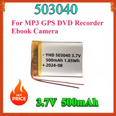 JST PH2.0Battery 3.7V 600mAh 503040 Li-Polymer Rechargeable Pack Replacement for Bluetooth Devices G