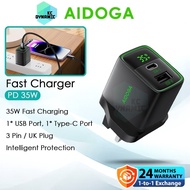 AIDOGA CH-517 35W Charger PD35W Fast Charging Charger Adapter Wall Charger Aidoga Charger Adaptor Ai