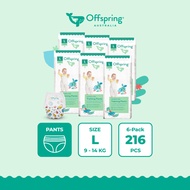 Offspring Fashion Baby Diapers Pants L (216pcs) [6 Packs]