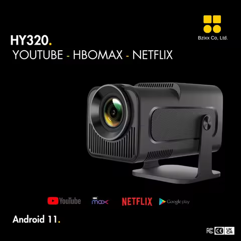 2026 4K Android 11 Projector Native 1080P 400ANSI HY320 Dual Wifi6 BT5.0 1920*1080P Cinema portable 
