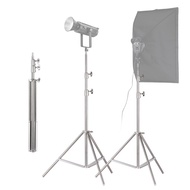 Myhome-sg 2M/79in Adjustable Metal Tripod Light Stand with 1/4in Screw Stainless Steel 2 Sections 3k