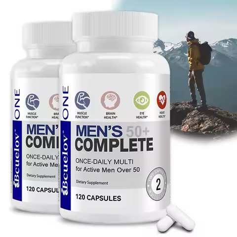 Men's 50+ Daily Super Multivitamin, High Potency Formula for Brain, Eye & Heart Health, Vitamins A C