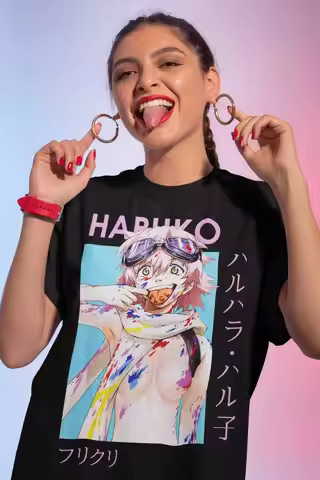 Paint Mess Unisex Graphic Tee, Anime Shirt, FLCL Shirt, Canti Tee, Fooly Cooly Shirt, Haruko Tshirt