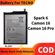 Battery Bateri Compatible For TECNO Spark 6 / Camon 16 / Camon 16 Pro BL-49HT