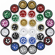 1/64 Wheels & Tires for 1/64 Scale Cars (10 Sets Packaging), Random Color Rims Tires Set for 1/64 Sc