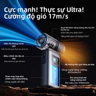 Quạt Cầm Tay Jisulife Ultra2 - Quạt Turbo Tốc Độ Cao 17m/s Pin 9000mAh Siêu Khủng 3 in 1 (Quạt + Đèn