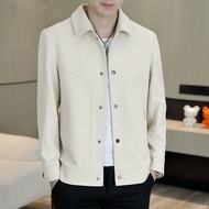 2025 Spring and Autumn Men's Lapel Jackets Fashion Trendy Casual Tops Versatile Gown Jackets2025春秋季男